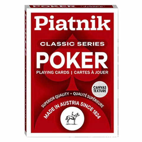 Piatnik Classic Poker Playing Cards 4-Index Deck 55 Cards Red/Blue