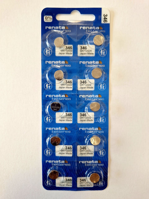 10 Renata 346 Sr712Sw Batteries Silver 1.55V Watch Battery Japan