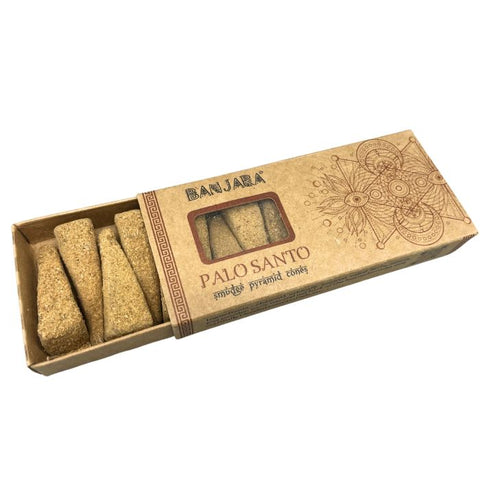 Banjara Palo Santo Pyramid Smudge Cones, 10-Pack Purifying Incense