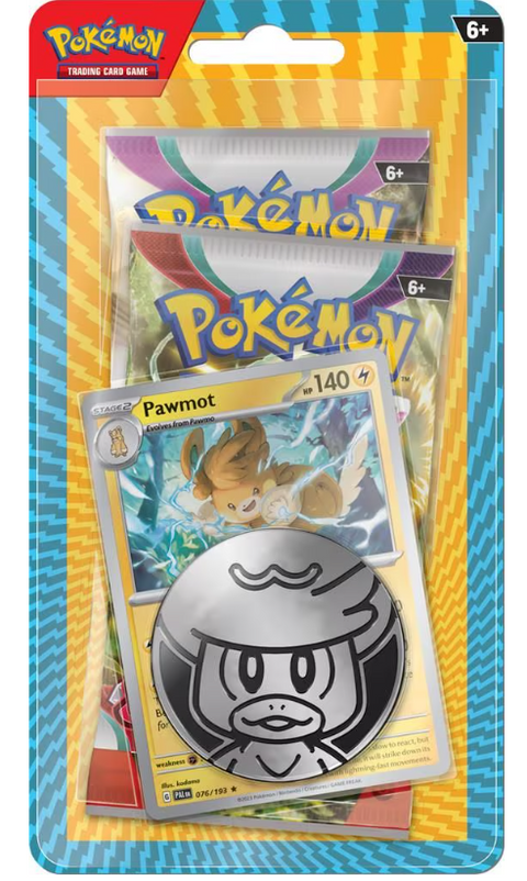 Pokemon TCG Pawmot 2 Booster Blister Pack with Coin & Code Card ENG