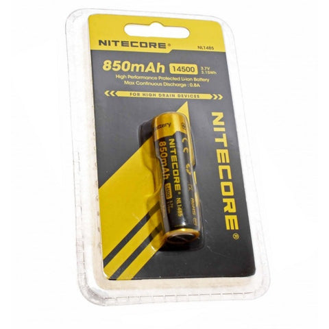 1x Nitecore NL1485 14500 AA 3.7V 850mAh Li-ion Rechargeable Battery