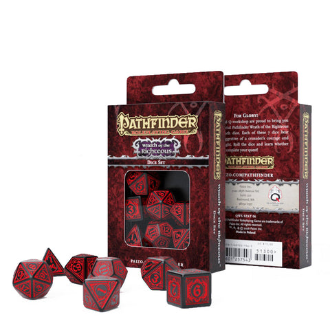 Pathfinder Wrath of the Righteous Dice Set Black Red by Q-Workshop