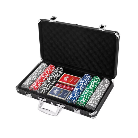 Copag 300 Poker Chip Set Dark Aluminum Case with 2 Jumbo Index Decks