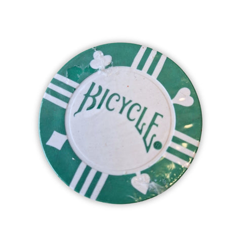 20x Bicycle Green Clay Poker Chips 8g Green White Casino Set