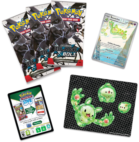 Pokemon TCG Scarlet & Violet Black Bolt Reuniclus Sticker Blister 3 Boosters