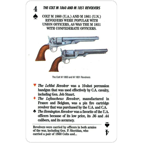 Arms and Armaments Civil War Playing Cards Deck US Games Systems Blue
