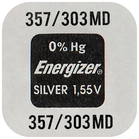 10x Energizer 357/303 SR44 LR44 1.55V Silver Oxide Watch Batteries