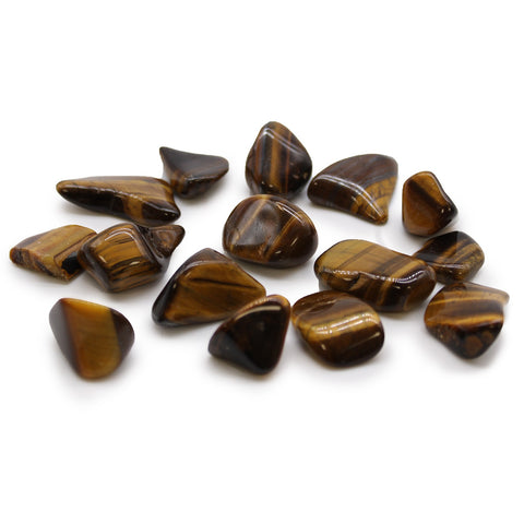24 Medium Tumble Stones - Gold Tiger Eye Gemstones Amulet Ancient Wisdom NEW