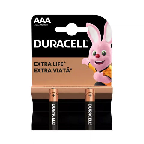 2x Duracell AAA LR03 Alkaline Batteries MN2400 1.5V Belgium Blister