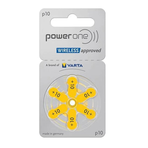 6 Power One Varta Size 10 Pr70 Hearing Aid Batteries 1.45V Zinc Air 2027 NEW