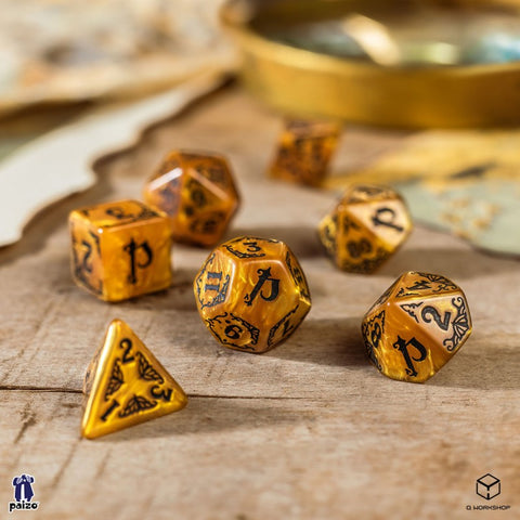 Pathfinder Dice Set Azlant Gold & Black Role Playing Games Q-Workshop Spat31