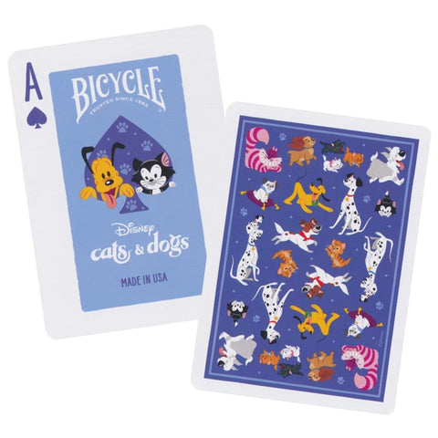 Bicycle Disney Cats & Dogs Playing Cards, Poker Size, Blue, Made in USA