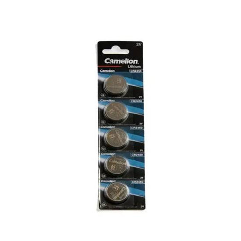 5 Camelion Cr2450 Batteries Lithium 3V Coin Cell Cr2450-Bp5 5Bl Exp 2033 NEW