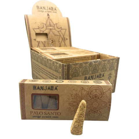 Banjara Palo Santo Pyramid Smudge Cones, 10-Pack Purifying Incense