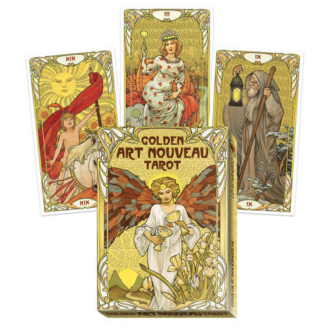 Golden Art Nouveau Tarot Grand Trumps 22 Cards Deck Esoteric Lo Scarabeo
