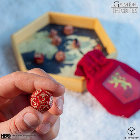 Game of Thrones Lannister Dice Set by Q-Workshop, 8-Polyhedral, Red RPG