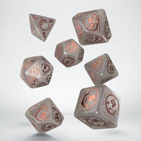Dragons Rpg Dice Set Misty And Copper Roleplay Games Q-Workshop Dnd Quartz NEW