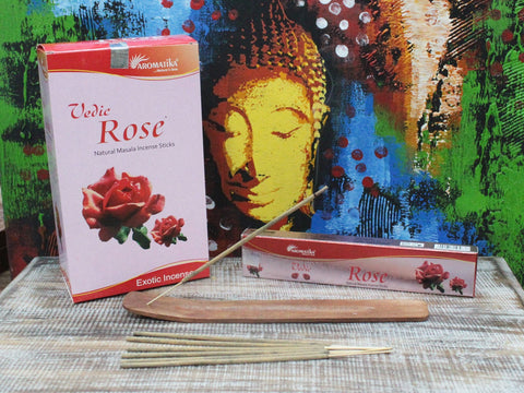 Vedic Rose Natural Incense Sticks Aromatika