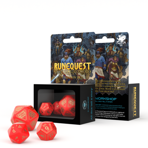 3x RuneQuest Expansion Dice Set Red & Gold Q-Workshop RPG Dice