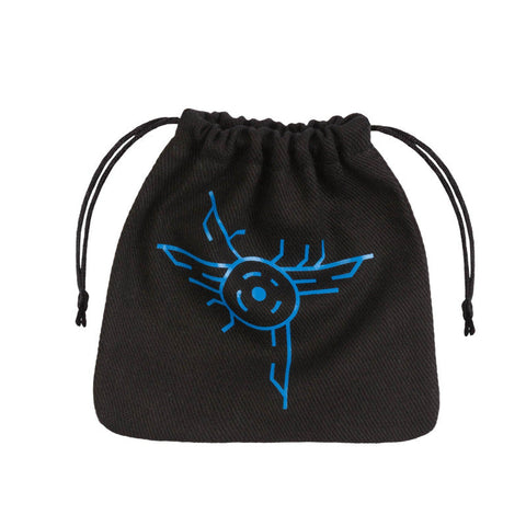 Galactic Dice Bag Black Blue Cotton Drawstring Pouch for RPG DnD Q-Workshop