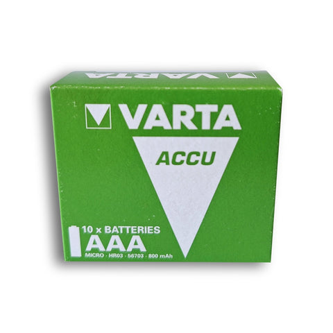 10x Varta AAA 800mAh NiMH Rechargeable Batteries Ready to Use