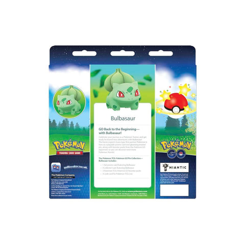 Pokemon GO Bulbasaur Pin Collection Box with 3 Booster Packs English