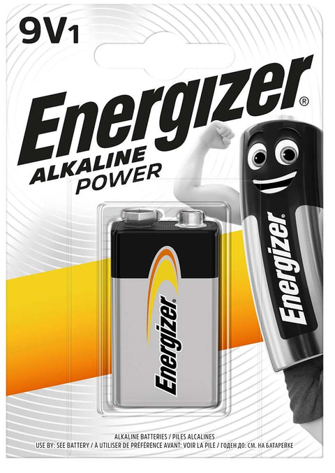 Energizer Alkaline Power 6LR61 9V Battery Long Lasting