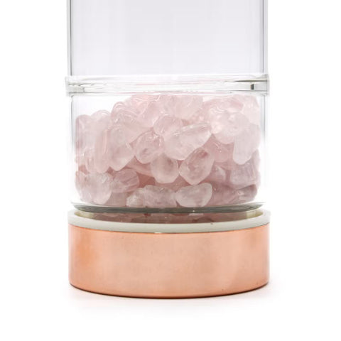 Crystal Tea Infuser Bottle - Rose Quartz - Ancient Wisdom