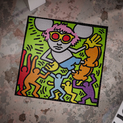 Keith Haring Andy Mouse 1000 Piece Art Jigsaw Puzzle by Theory11 New