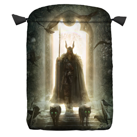 Lo Scarabeo Satin Tarot Card Bag Runic Print Drawstring Pouch 16x22.5cm