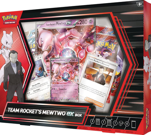 Pokemon TCG Destined Rivals Team Rocket's Mewtwo ex Box 4 Booster Packs