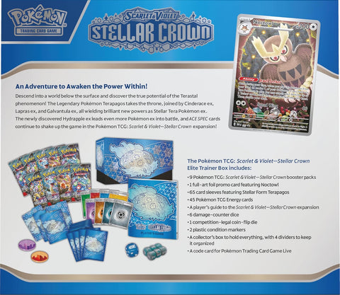 Pokemon TCG Scarlet & Violet Stellar Crown Elite Trainer Box 9 Boosters