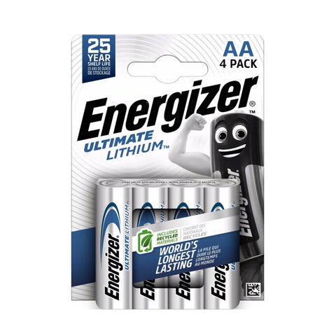 4 Energizer Aa Ultimate Lithium L91 Batteries 1.5V Mignon Stilo Lr6 4Bl 2048