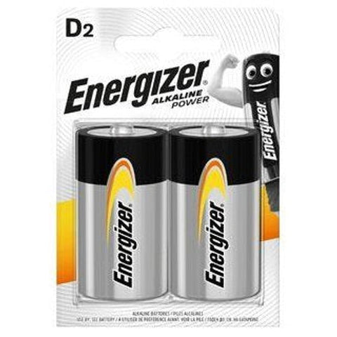2x Energizer D LR20 1.5V Alkaline Batteries High Power Long Lasting