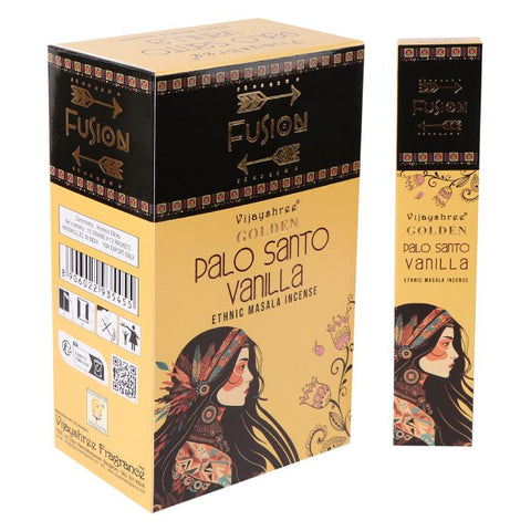 Vijayshree Golden Fusion Palo Santo & Vanilla Incense Sticks 15g Hand-Rolled