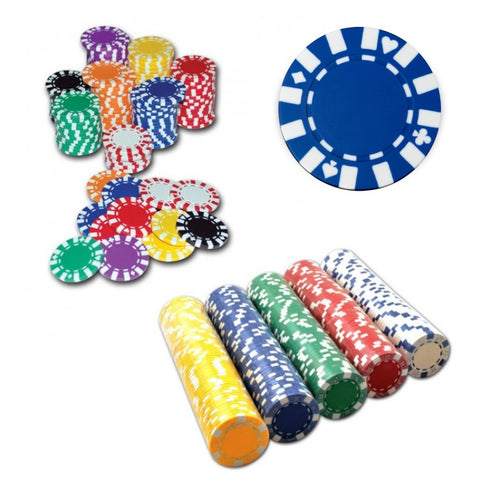 STAR Blue Poker Chips Set 50pc Casino Style Gaming Tokens for Home Poker