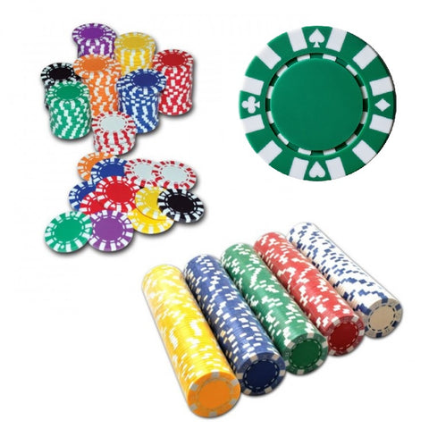 50x STAR Green Poker Chips Set Professional Casino Style Game Tokens