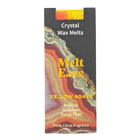 Melt Eaze Fresh Citrus Wax Melts Bar 50g with Yellow Agate Gemstone Chips AW Gifts