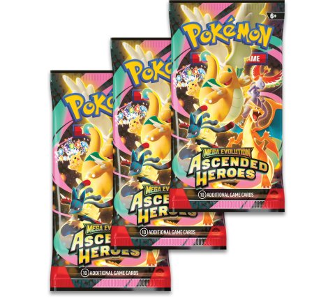 Pokemon TCG Ascended Heroes Tech Sticker Blister 3 Packs Gastly Promo
