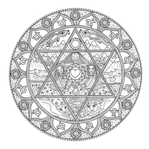 Magic Mandala a Book of Coloring in Blue Angel