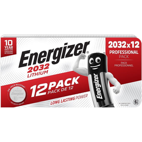 12x Energizer CR2032 Lithium Coin Cell Batteries 3V for Watches
