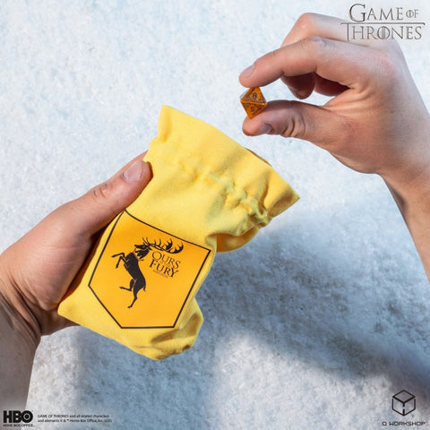 Game of Thrones House Baratheon Dice Pouch by Q-Workshop, Cotton Drawstring