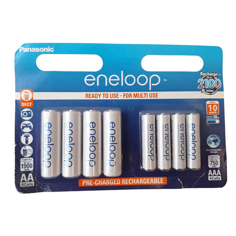 8x Panasonic Eneloop AA AAA 1.2V NiMH Rechargeable Batteries Japan