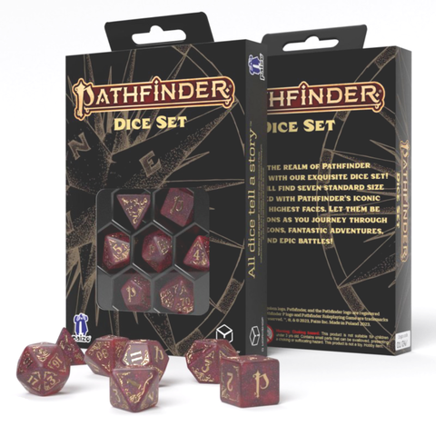 Pathfinder Dice Set Avistan Red & Gold Role Playing Games Q-Workshop Spat29