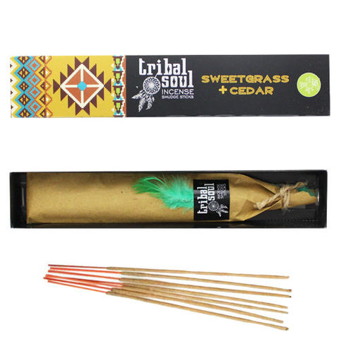 Tribal Soul Incense Sticks - Sweet Grass + Cedar By Hari Darshan Meditation NEW