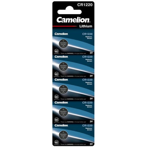 5x Camelion CR1220 3V Lithium Coin Cell Batteries Watch Calculator