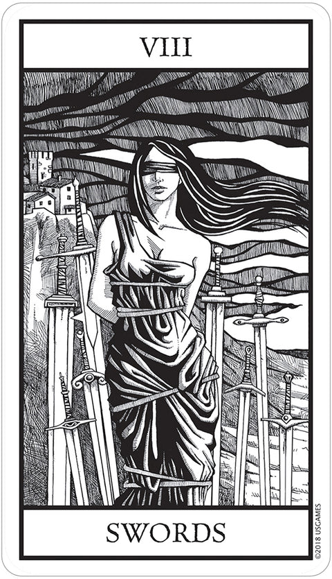 Bianco Nero Black & White Tarot Deck 80 Cards by US Games