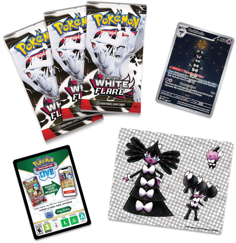 Pokemon TCG White Flare Gothitelle Tech Sticker 3 Booster Packs EN