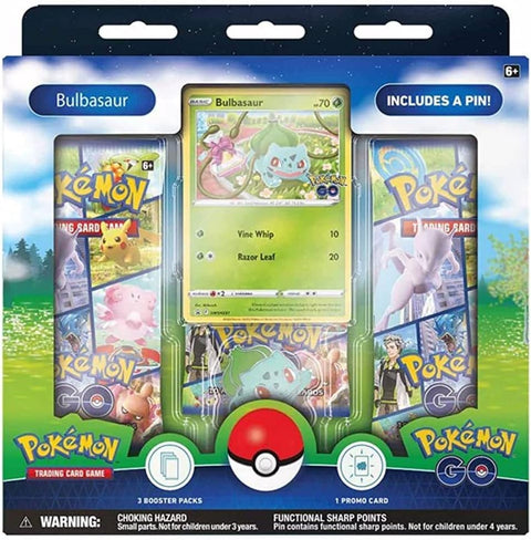 Pokemon GO Bulbasaur Pin Collection Box with 3 Booster Packs English