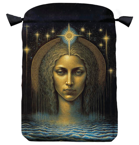 Whispers of Time Tarot Satin Drawstring Bag 6x9 by Lo Scarabeo Multicolor